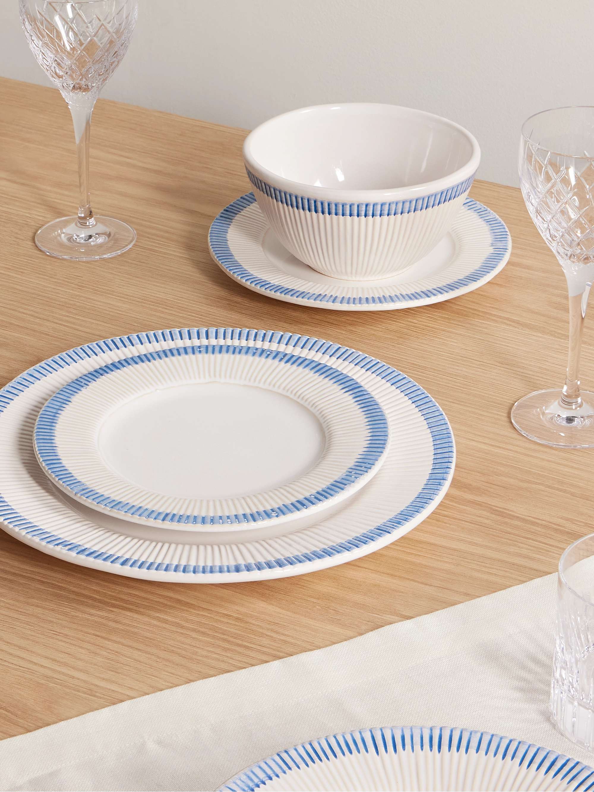 SOHO HOME Claudine set of four striped ceramic side plates NET A