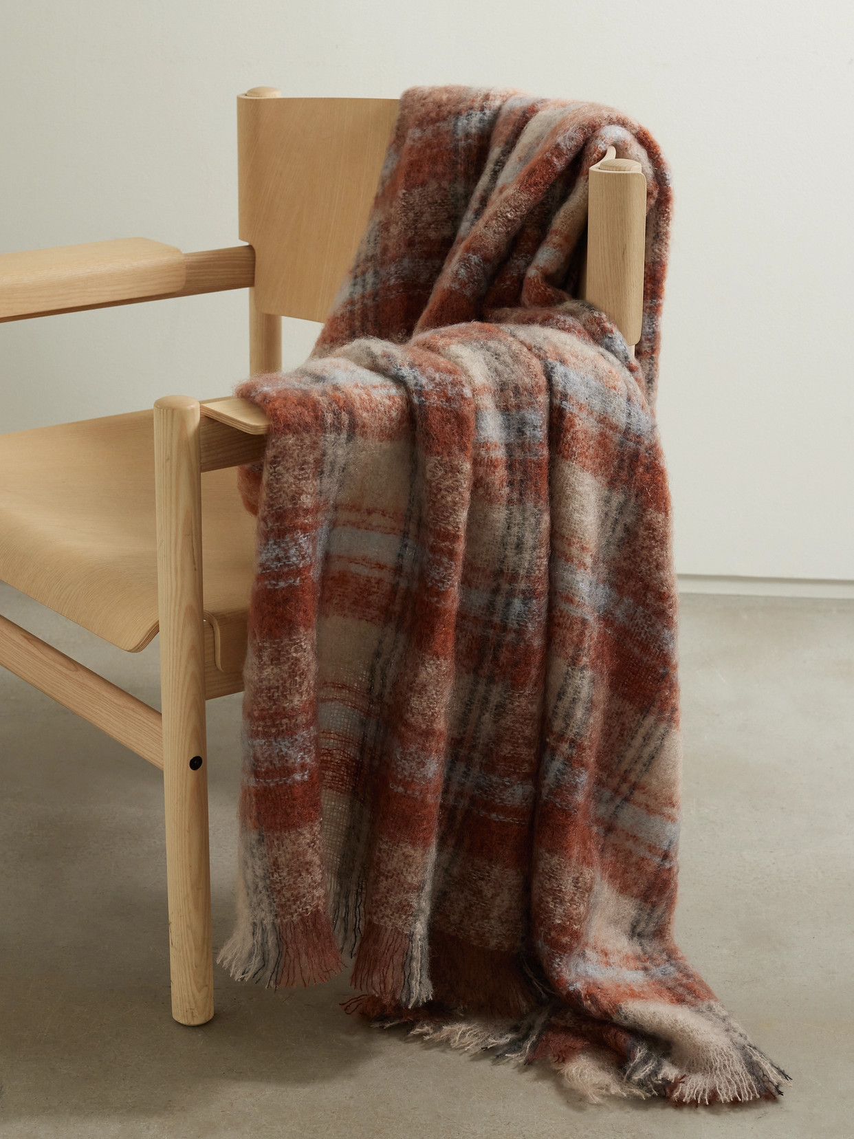 Soho Home Harlyn Checked Mohair-blend Throw In Red
