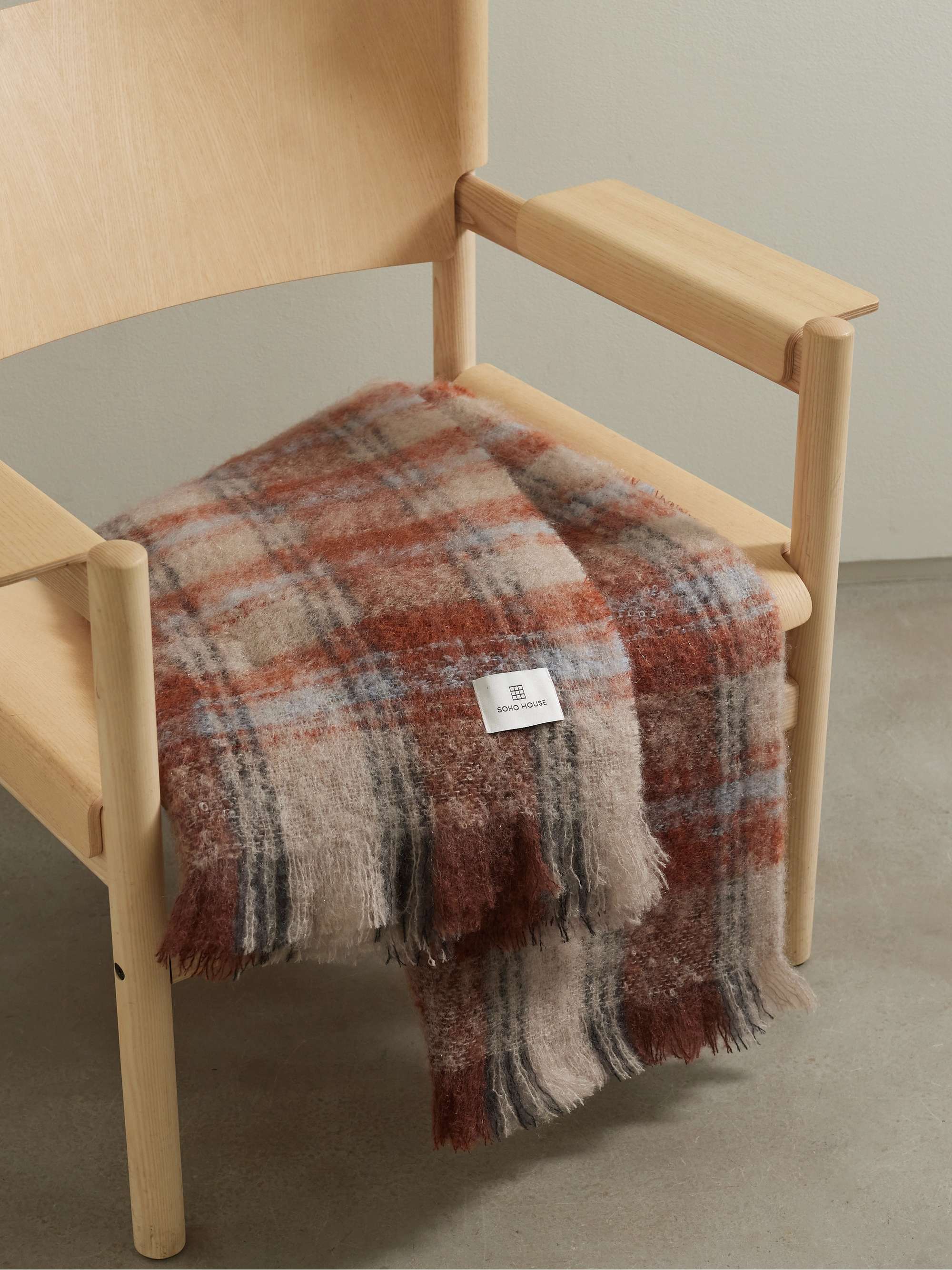 SOHO HOME モヘア混 ブランケット チェック柄 | NET-A-PORTER