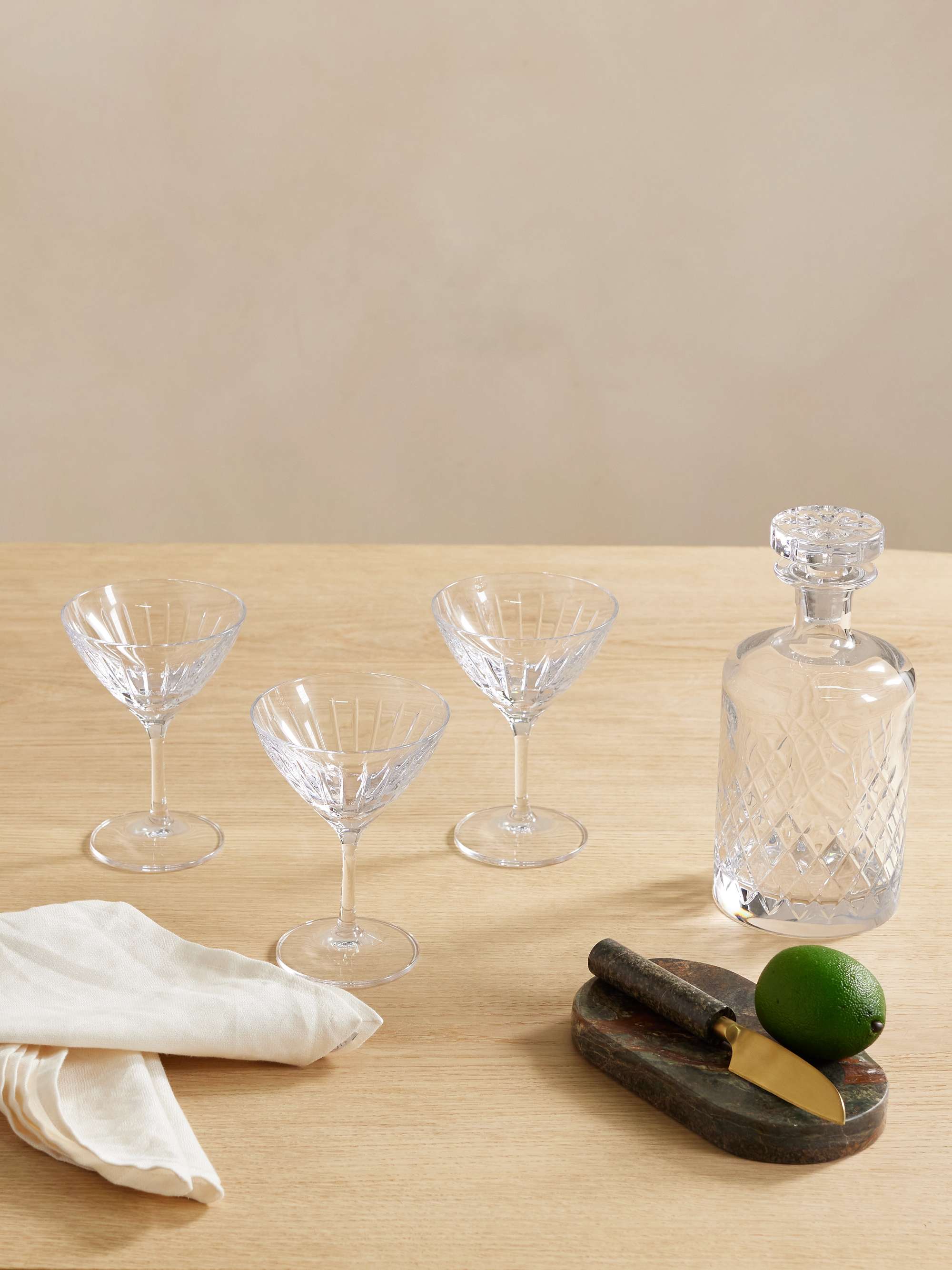 SOHO HOME Roebling set of four cut crystal cocktail coupes