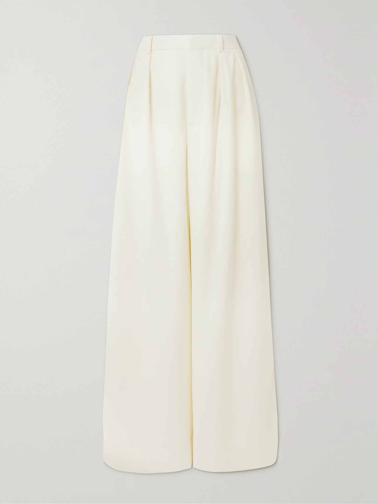 WARDROBE. NYC - Pleated Grain De Poudre Wool Wide-leg Pants - Off-white