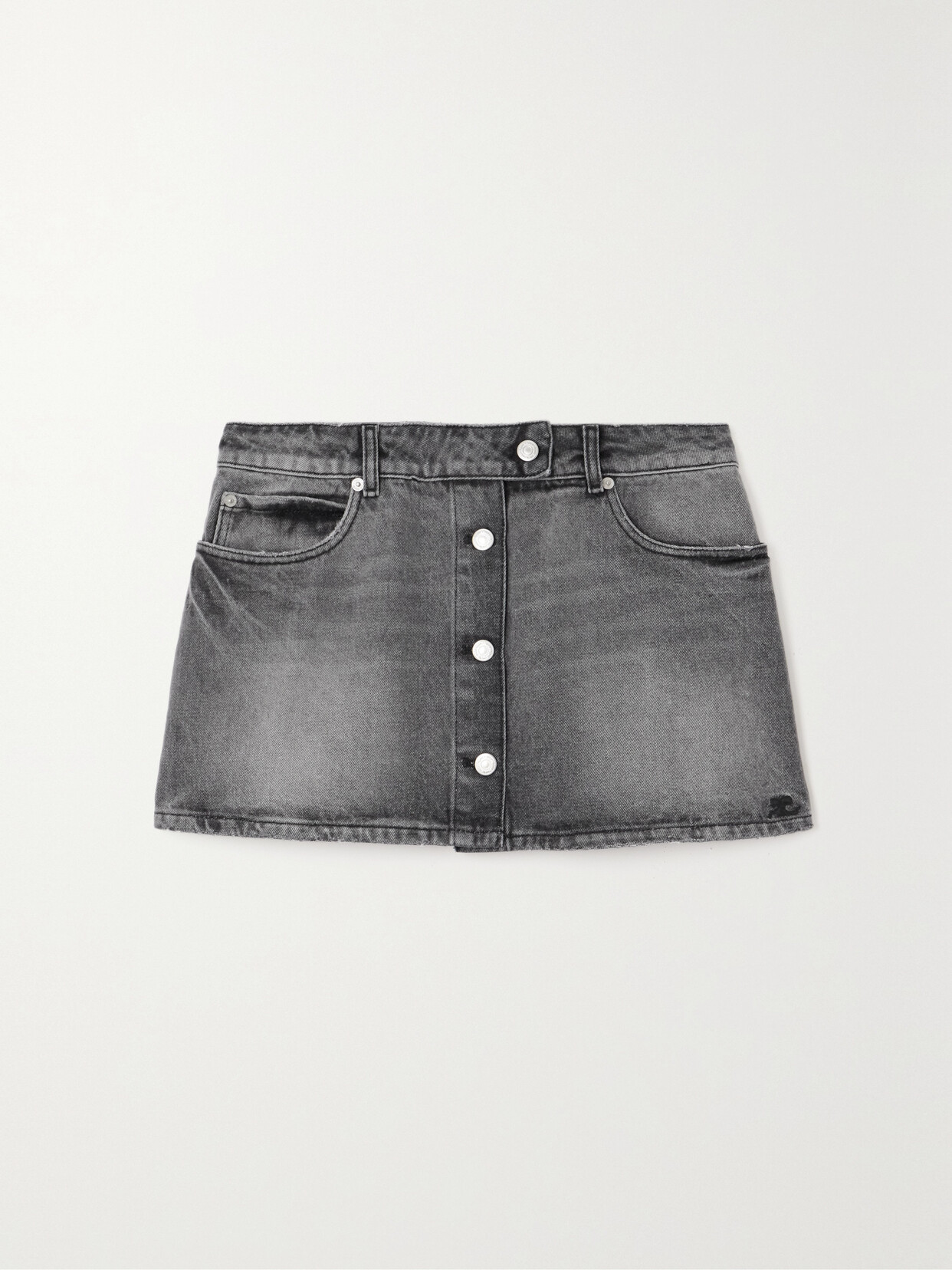 Courrèges Trucker Denim Mini Skirt - Gray