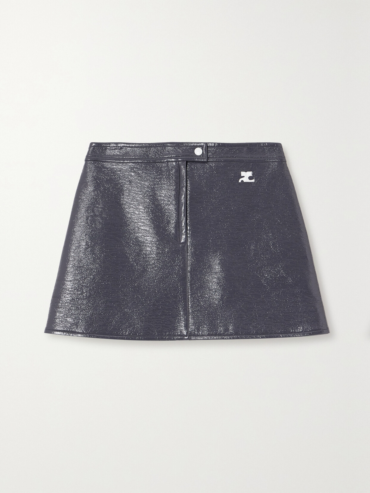 Courrèges Buckle Contrast T-shirt In Gray