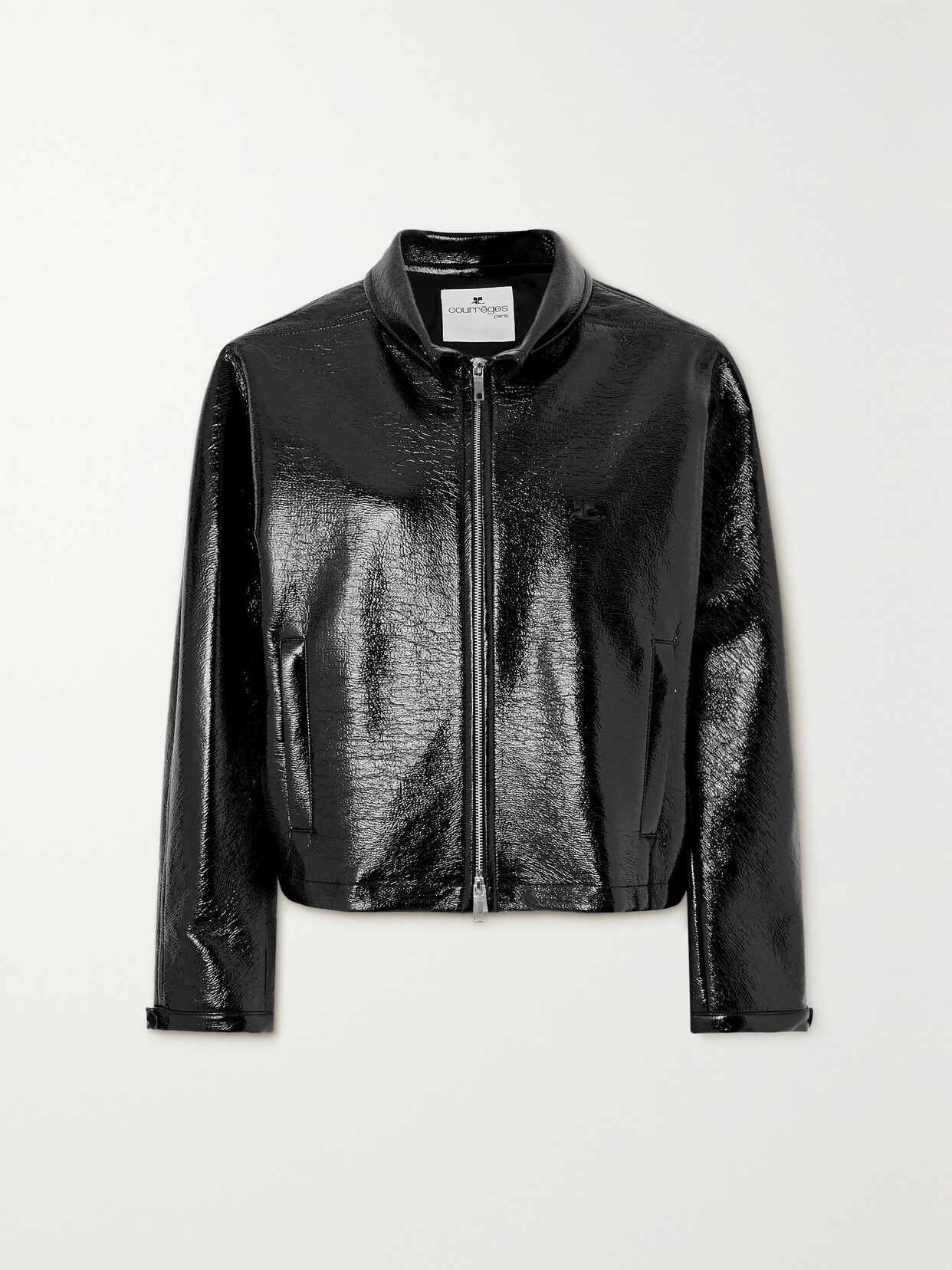 COURREGES - Cotton-blend Vinyl Bomber Jacket - Black