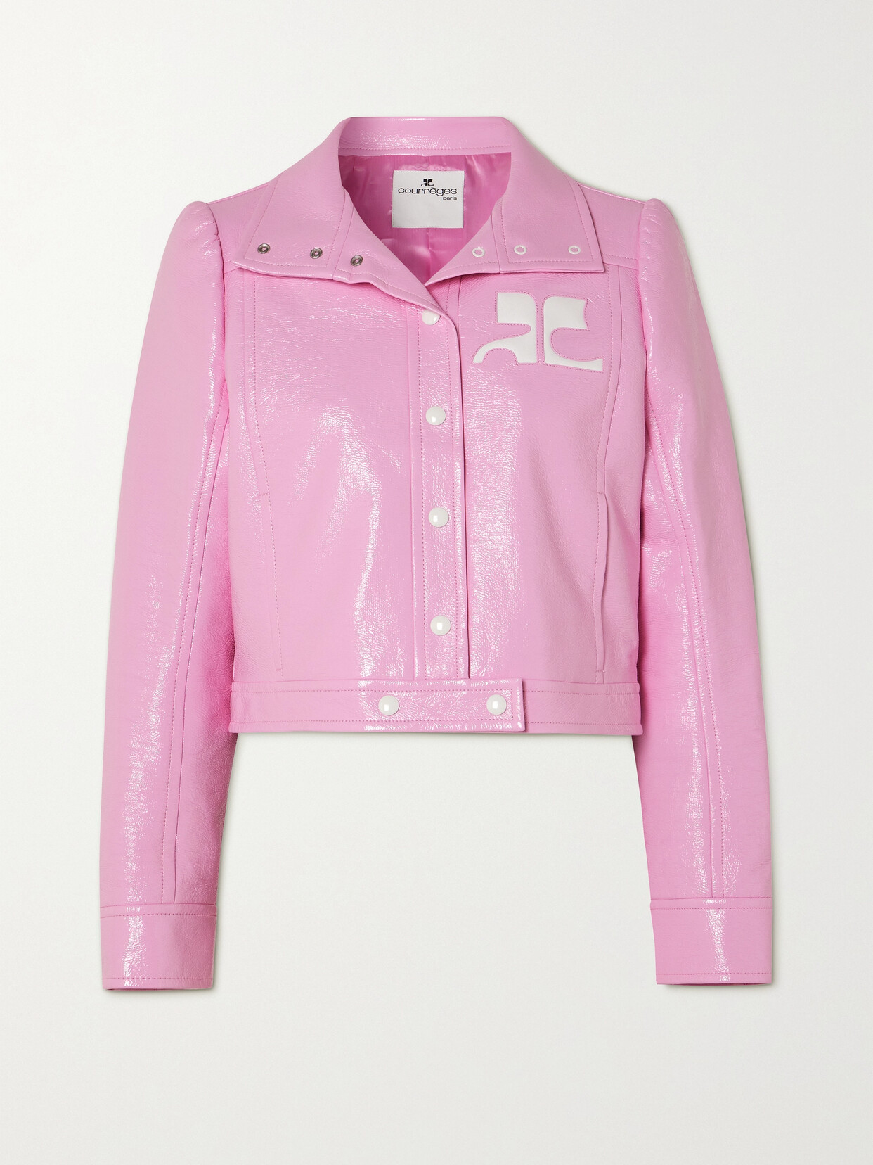 Courrèges Reedition Cropped Coated Cotton-blend Jacket