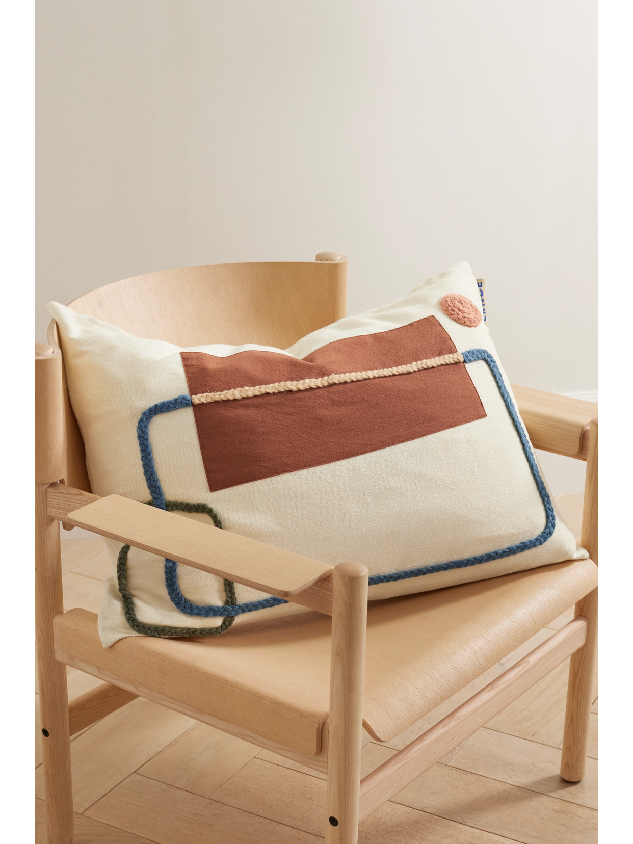 LRNCE - Nanou Embroidered Wool And Cotton Pillowcase - Cream