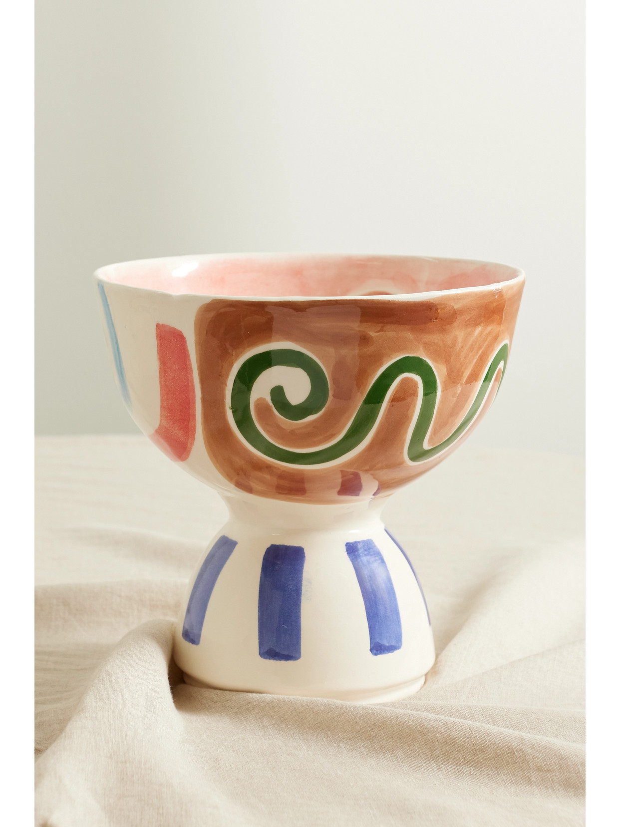 LRNCE - Saladier Painted Terracotta Fruit Bowl - White
