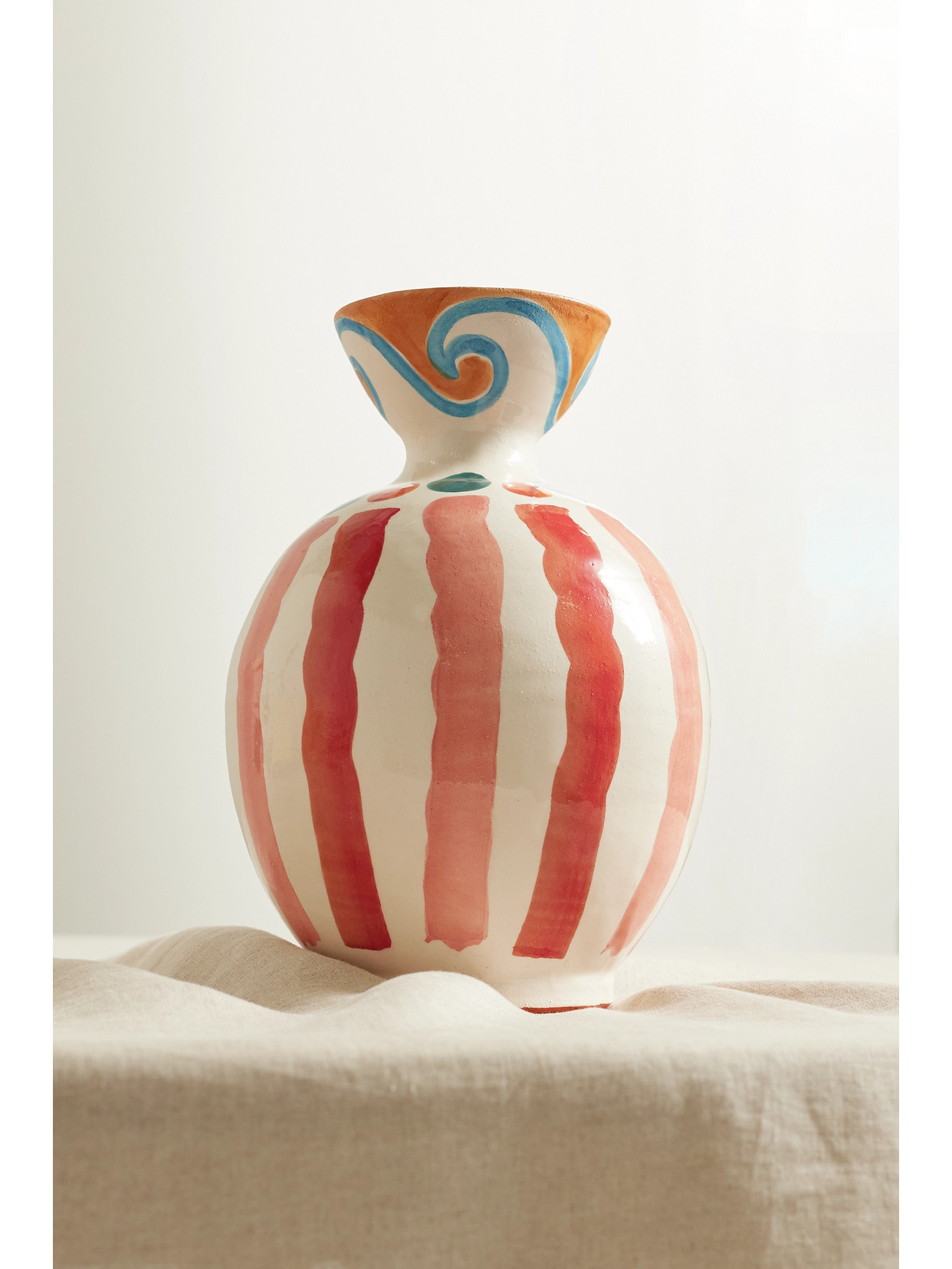 LRNCE - Rio Painted Terracotta Vase - White