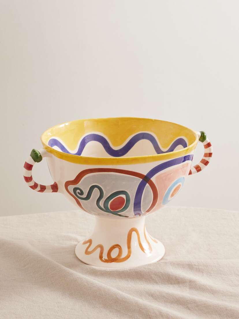 LRNCE Rhidaa Painted Terracotta Fruit Bowl