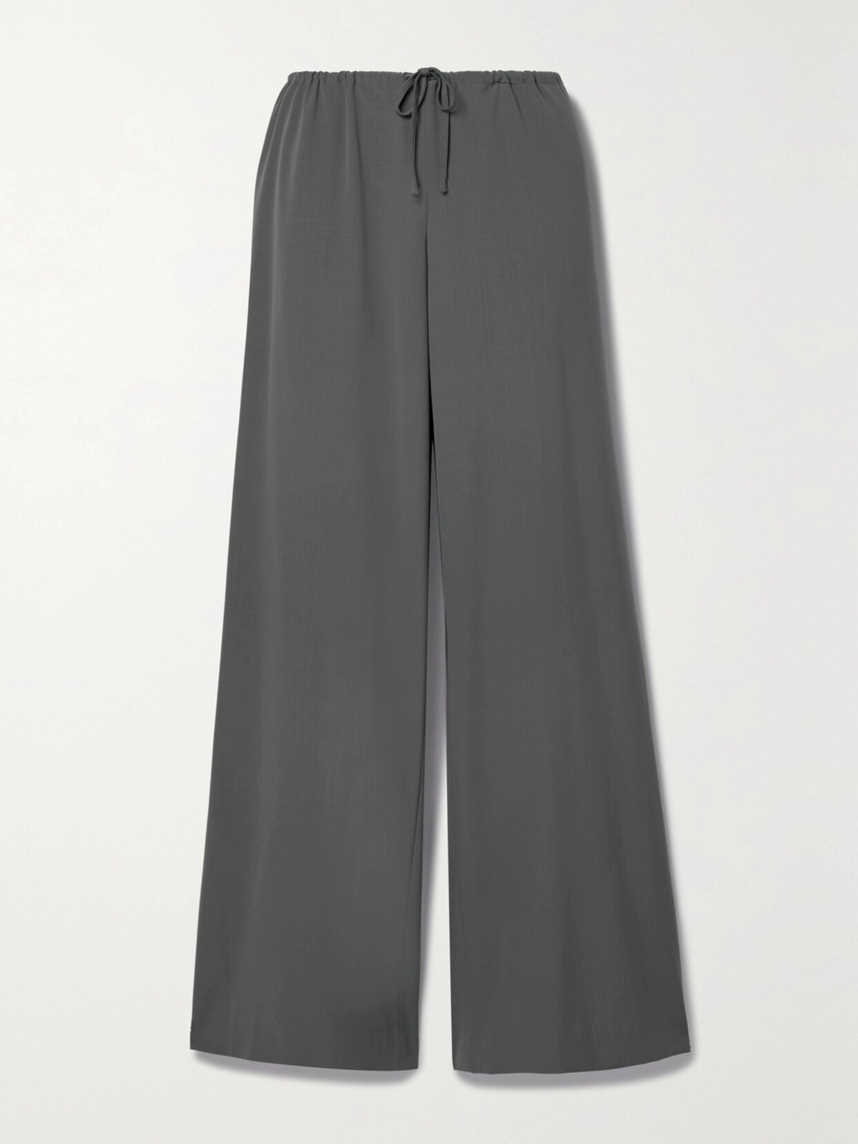 The Row Barrie Wide-leg Wool-crepe Pants In Gray