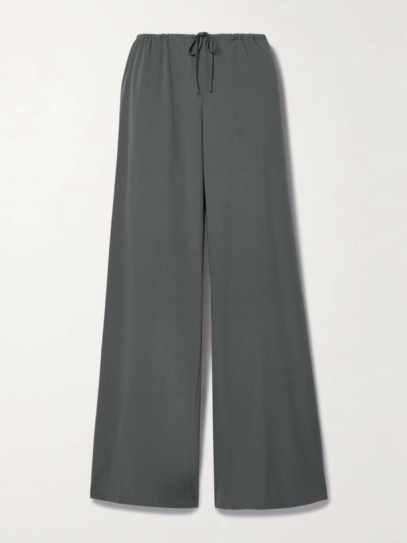 The Row Barrie Wide-leg Wool-crepe Pants
