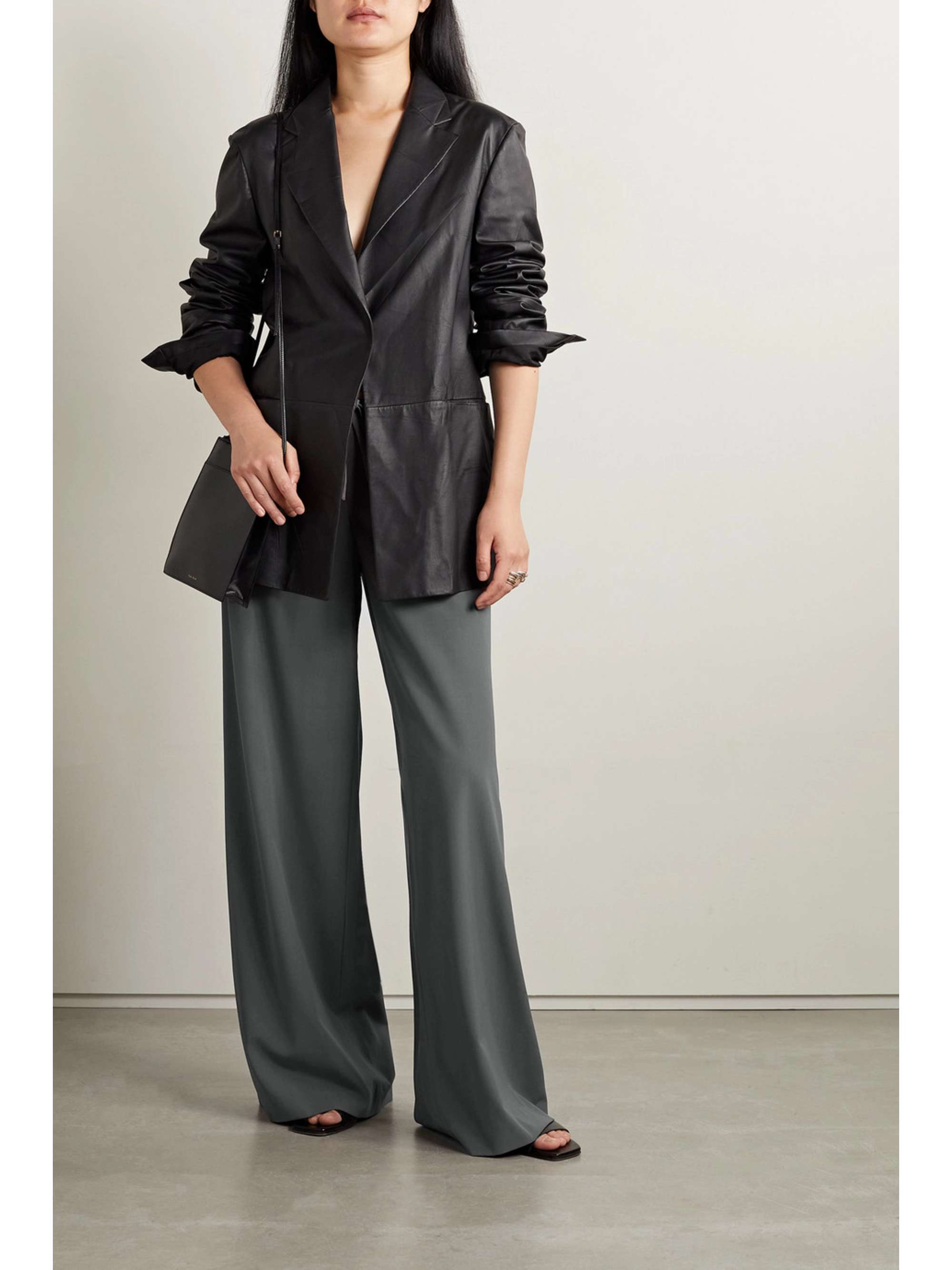 THE ROW Barrie wide-leg wool-crepe pants