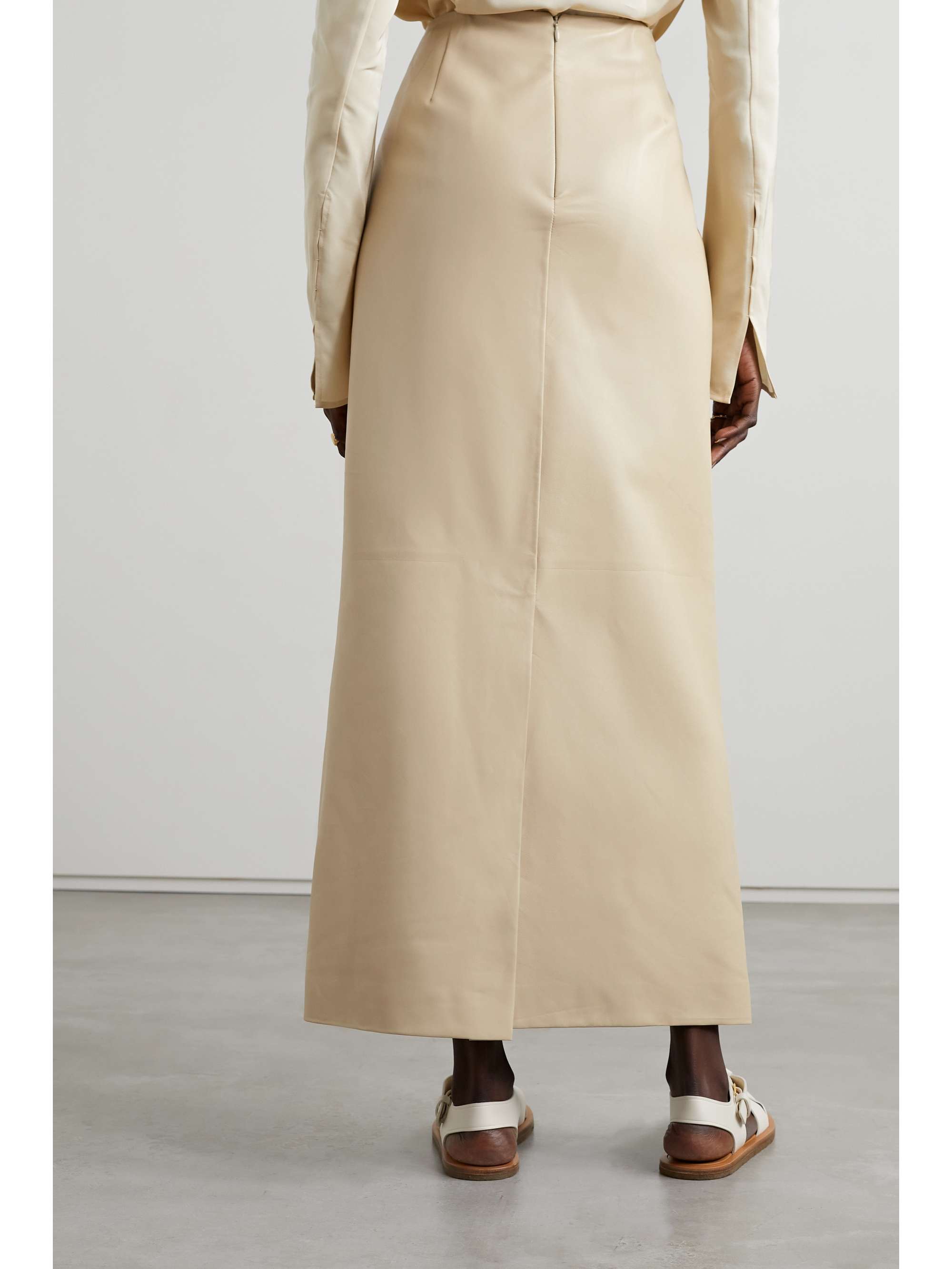 THE ROW Berth leather maxi skirt