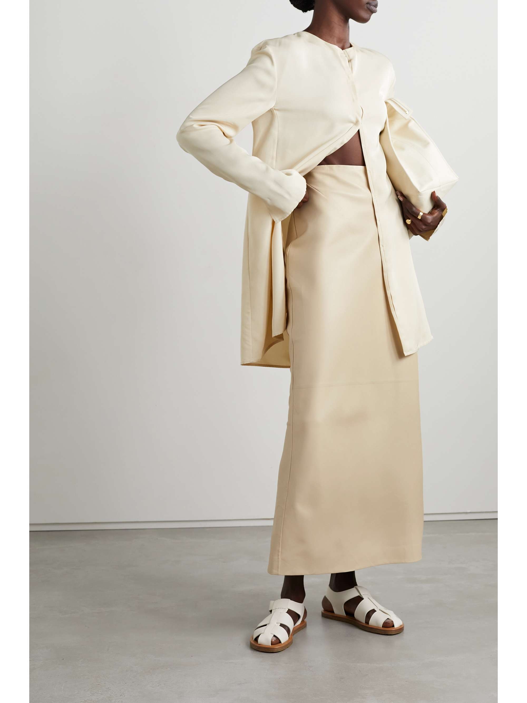 THE ROW Berth leather maxi skirt