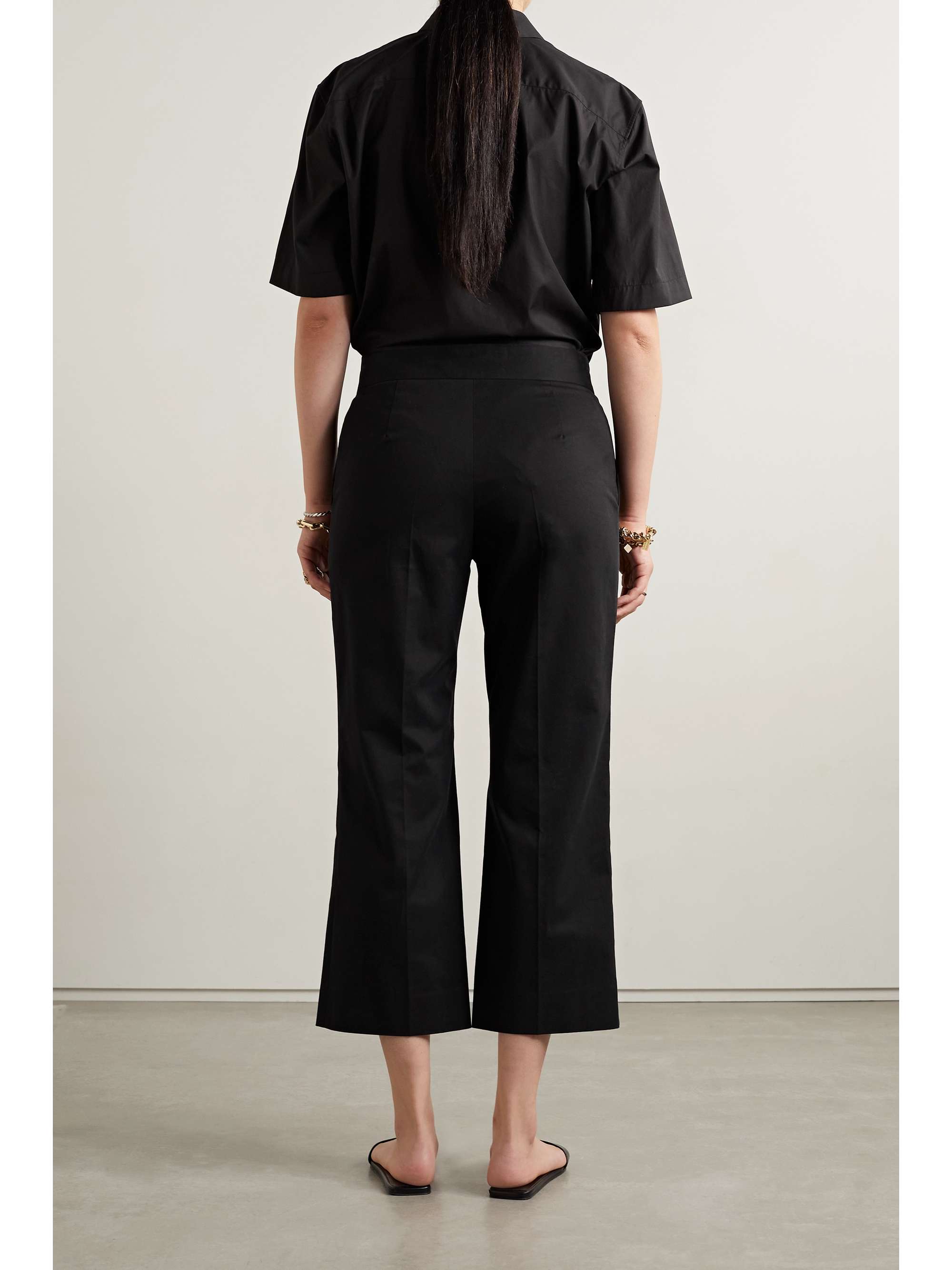 THE ROW Bapri cropped cotton-blend straight-leg pants