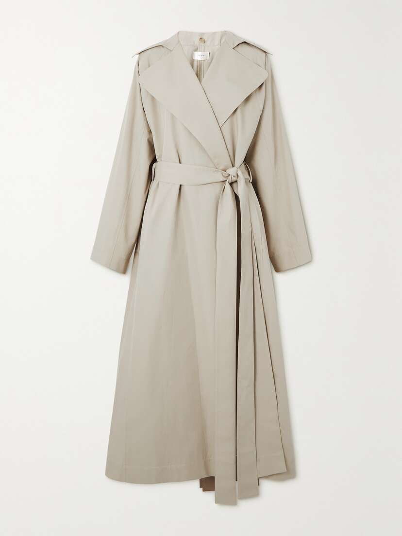 The Row Badva Hooded Draped Cotton Trench Coat -  - x large
