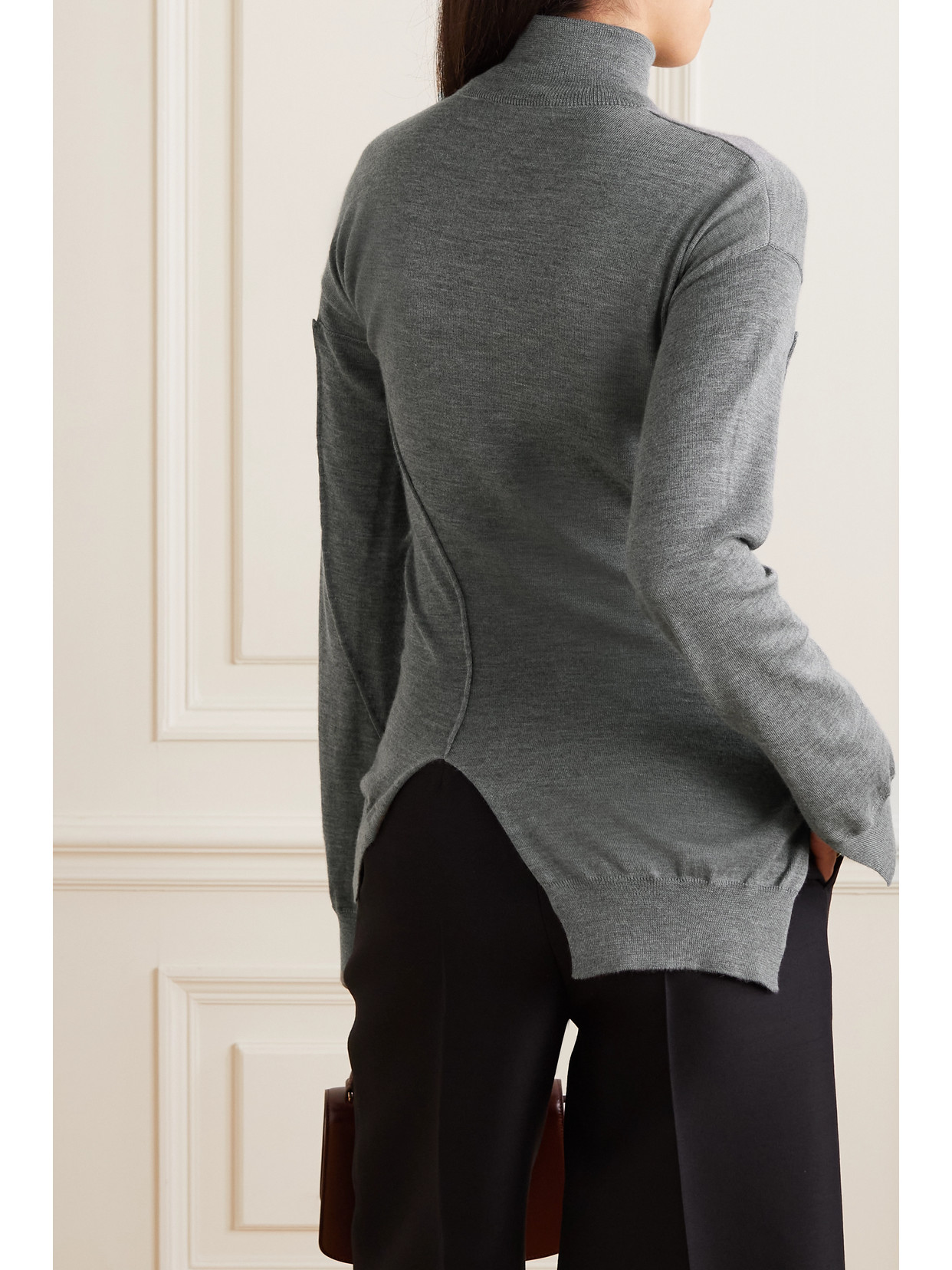 Nomi Cutaway Cashmere Turtleneck Sweater