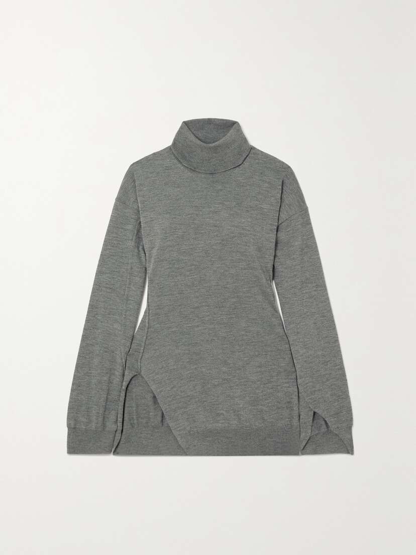 The Row Nomi Cutaway Cashmere Turtleneck Sweater