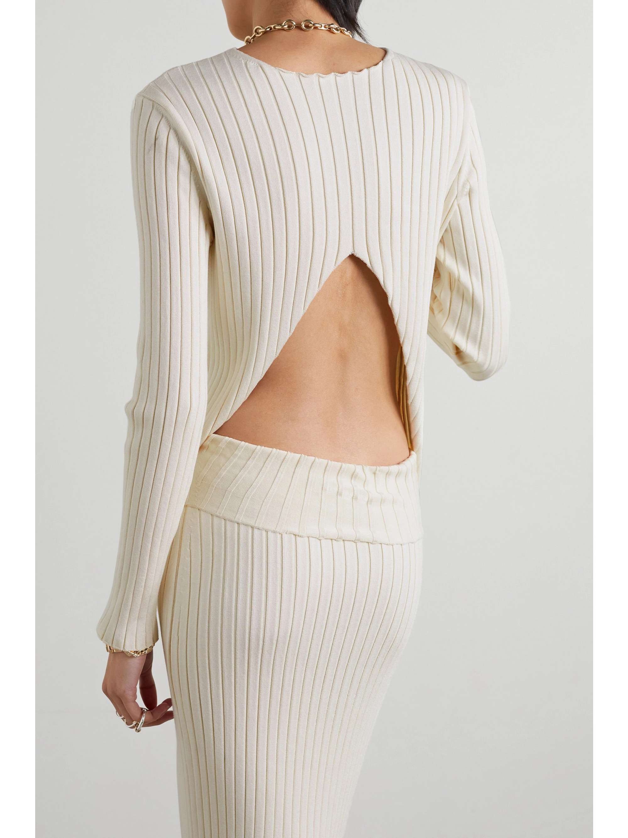 THE ROW Ash open-back ribbed silk sweater