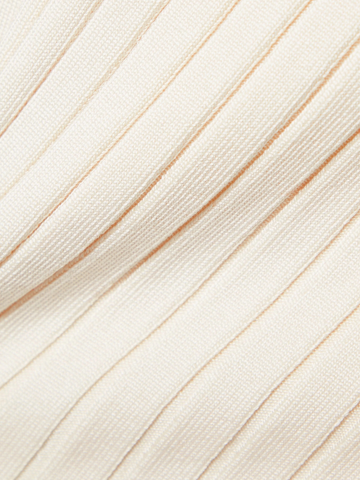 The Row Ash Open-back Ribbed Silk Sweater In White