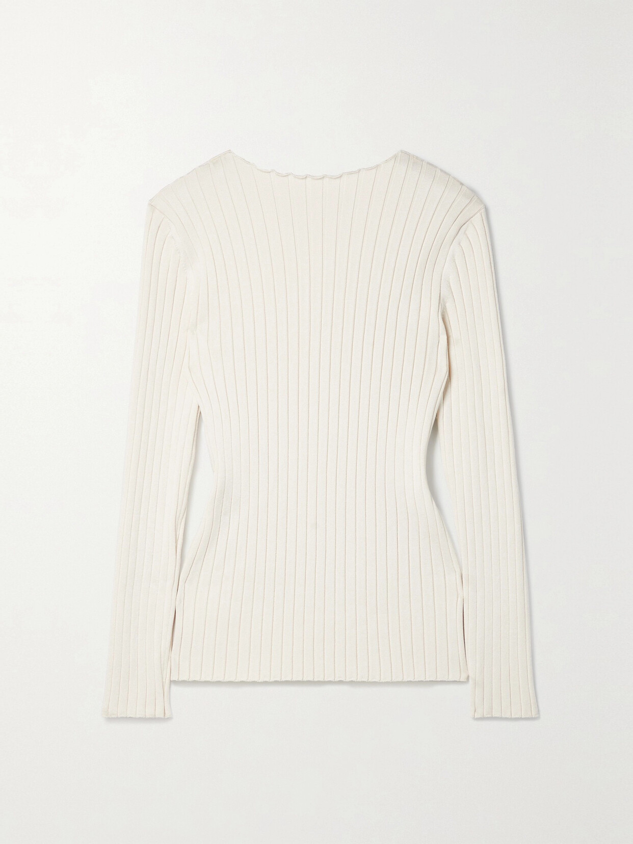 The Row Ash Open-back Ribbed Silk Sweater In White