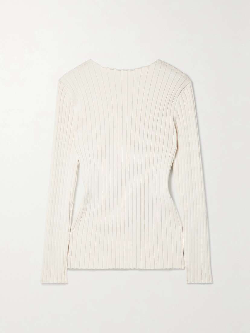 The Row Ash Open-back Ribbed Silk Sweater