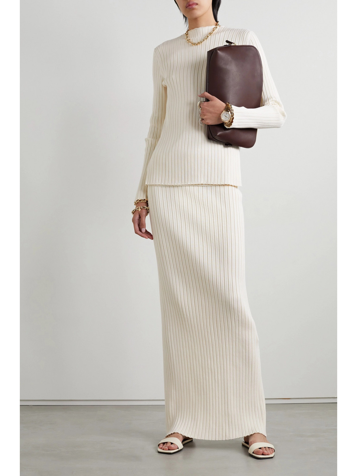The Row Ash Open-back Ribbed Silk Sweater In White