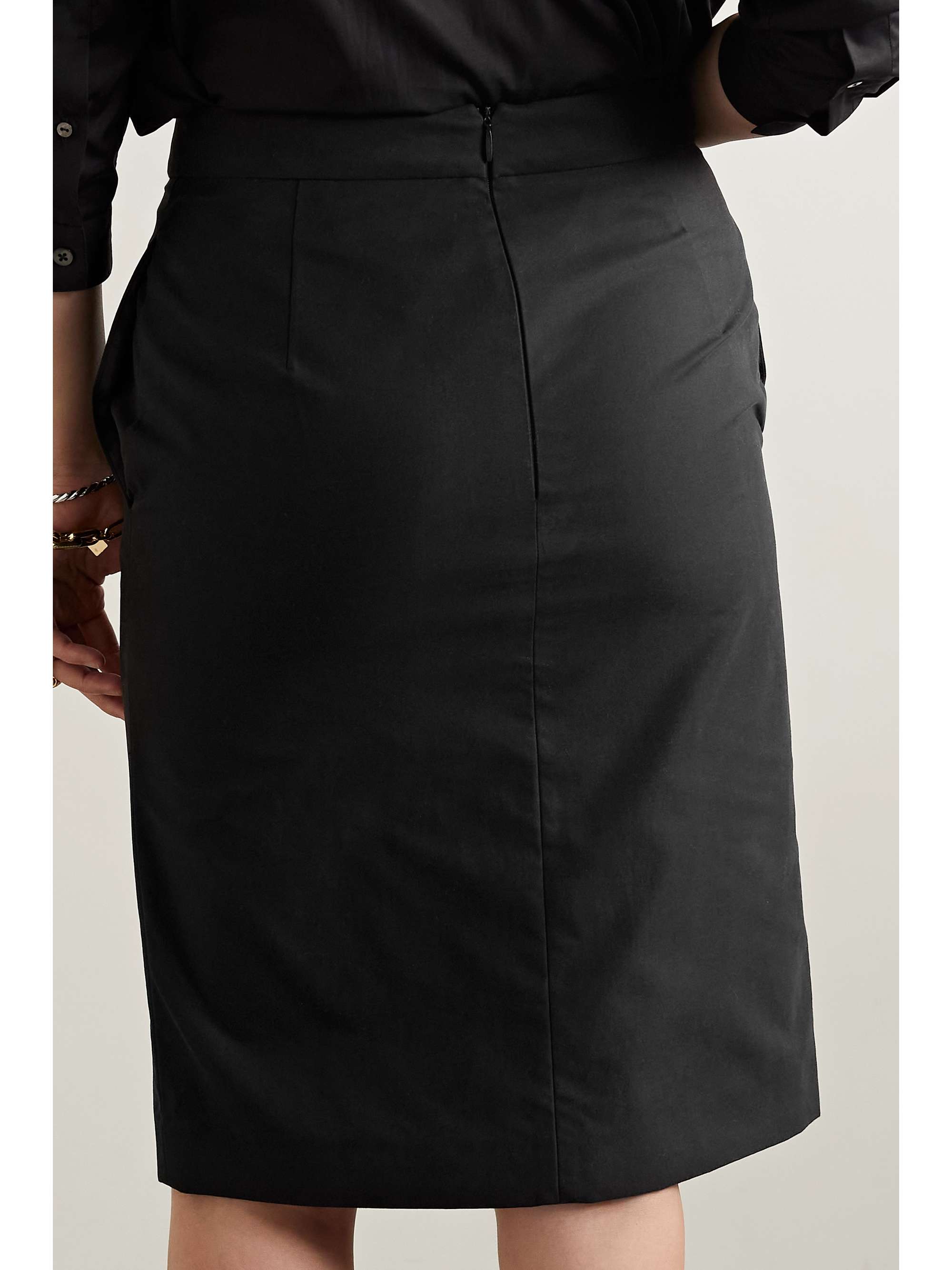 THE ROW Benson cotton-blend twill skirt