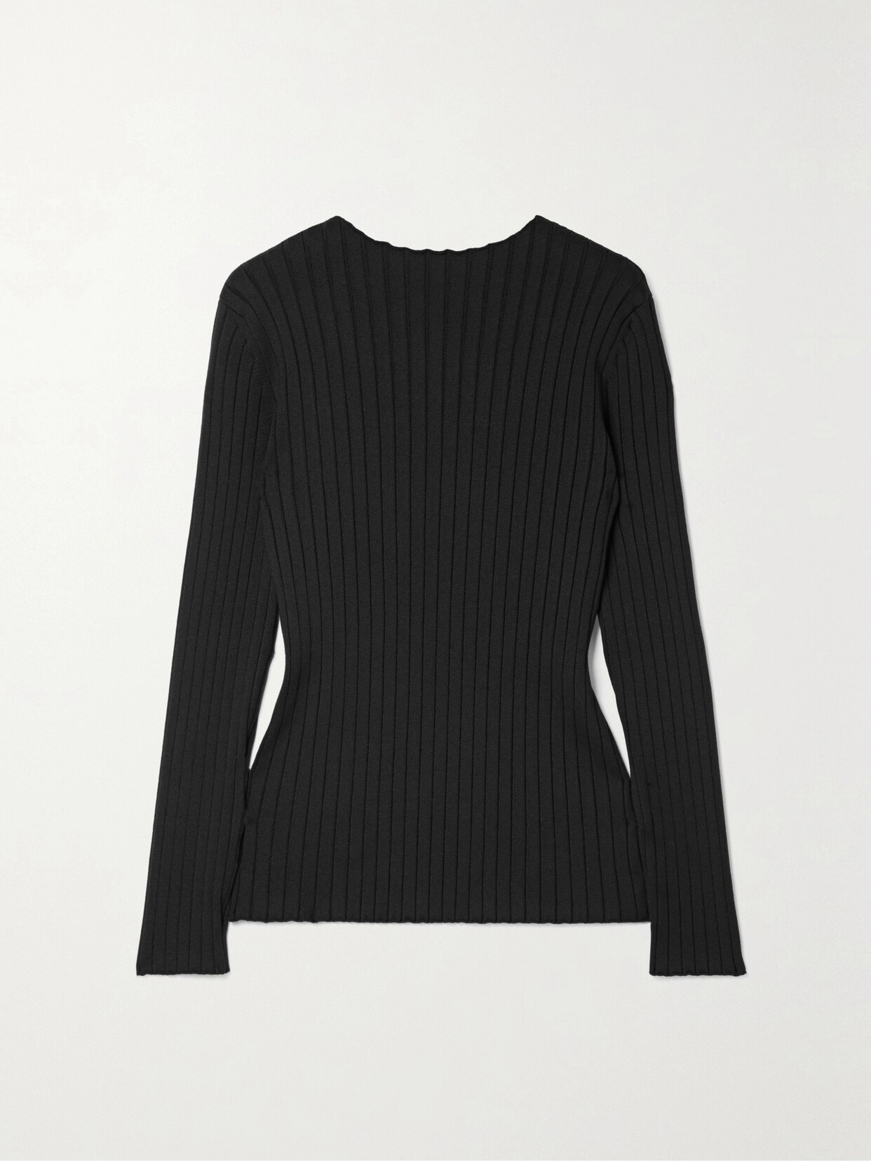 Shop The Row Ash Open-back Ribbed Silk Sweater In Black