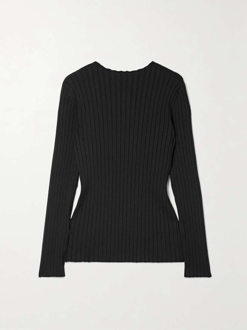 The Row Ash Open-back Ribbed Silk Sweater