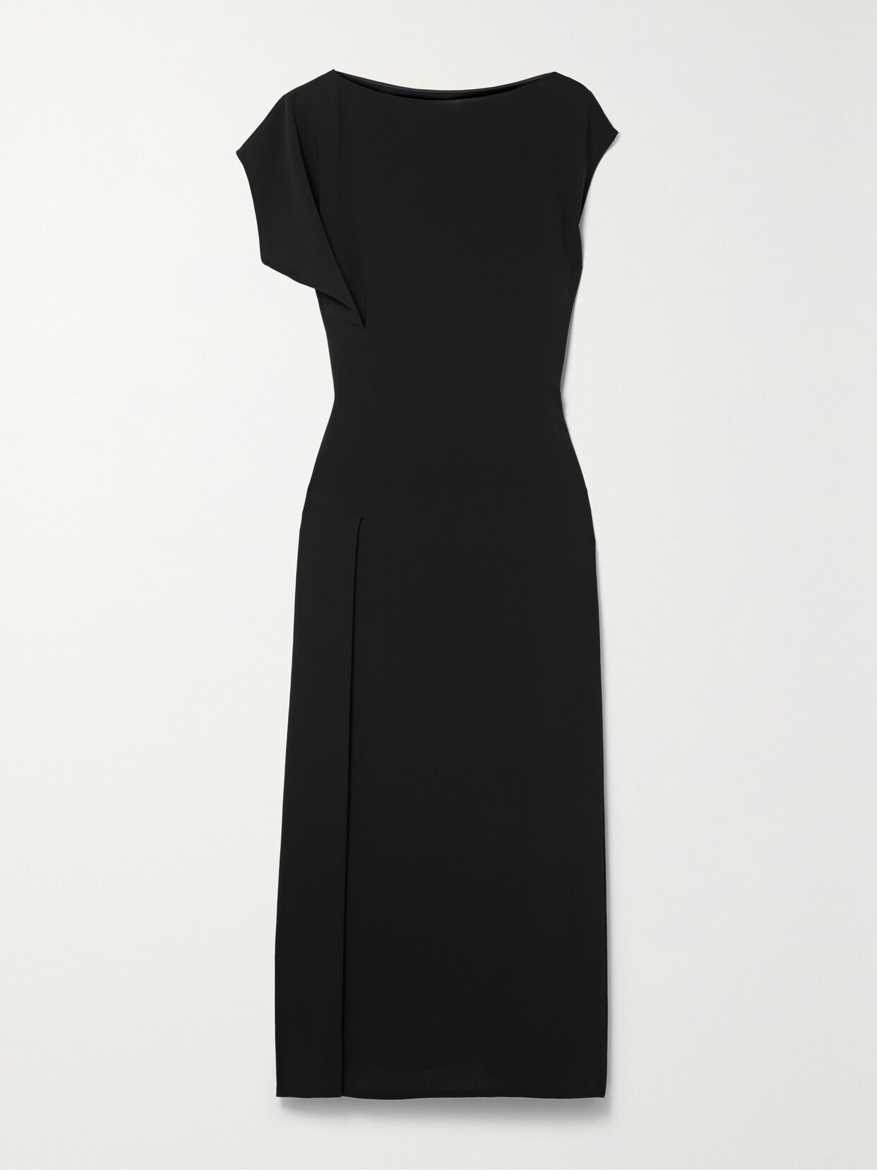 Shop The Row Blathine Crepe Midi Dress In Black