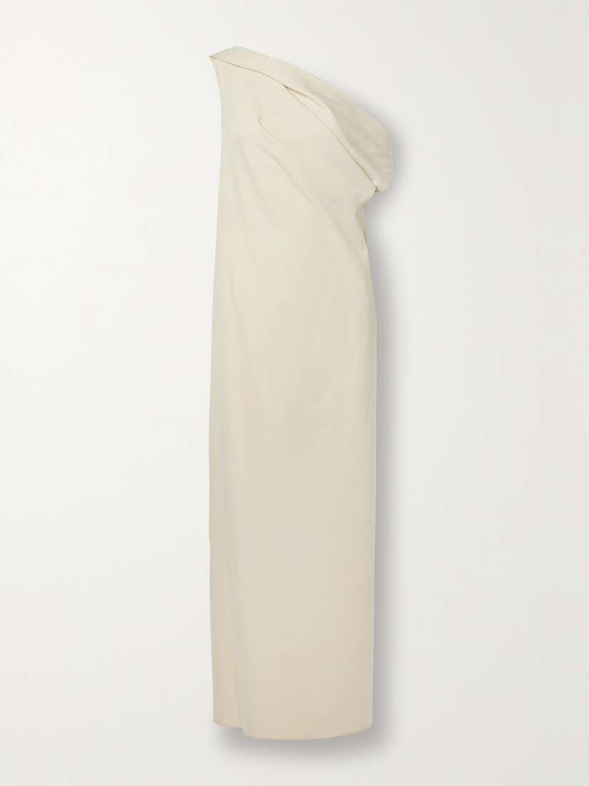 The Row Bamaris Draped Cotton-poplin Maxi Dress