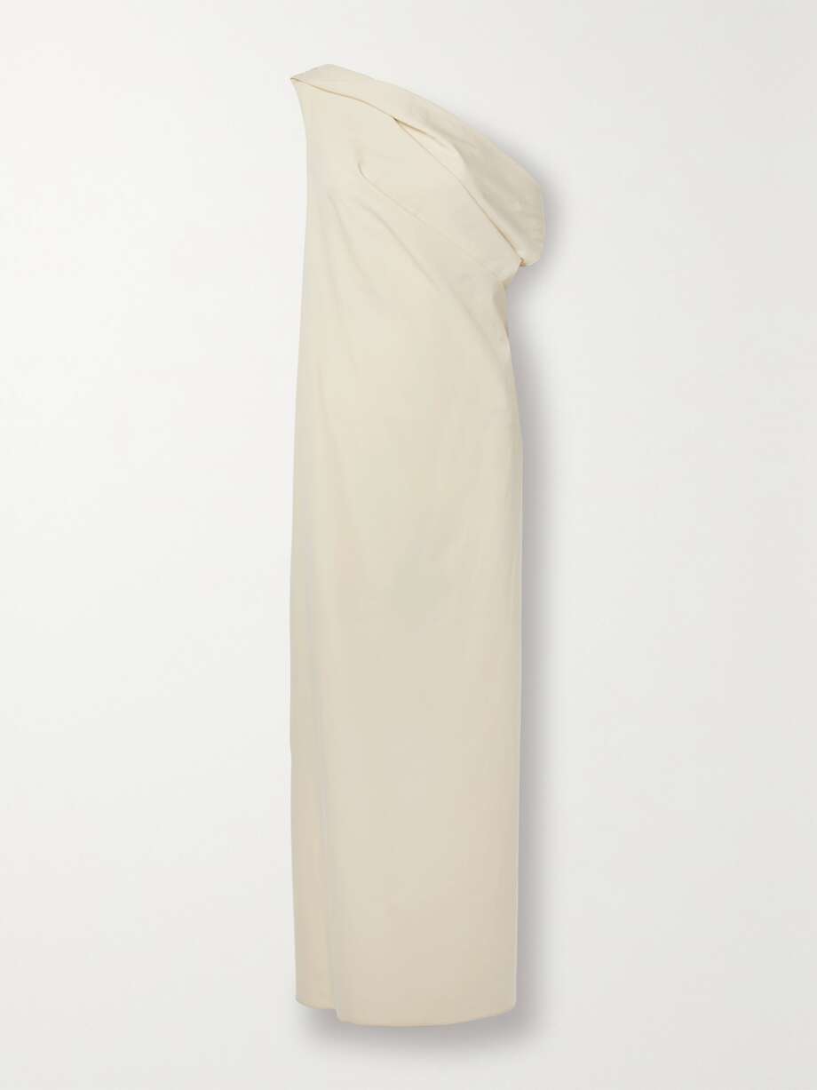 bamaris draped cotton-poplin maxi dress