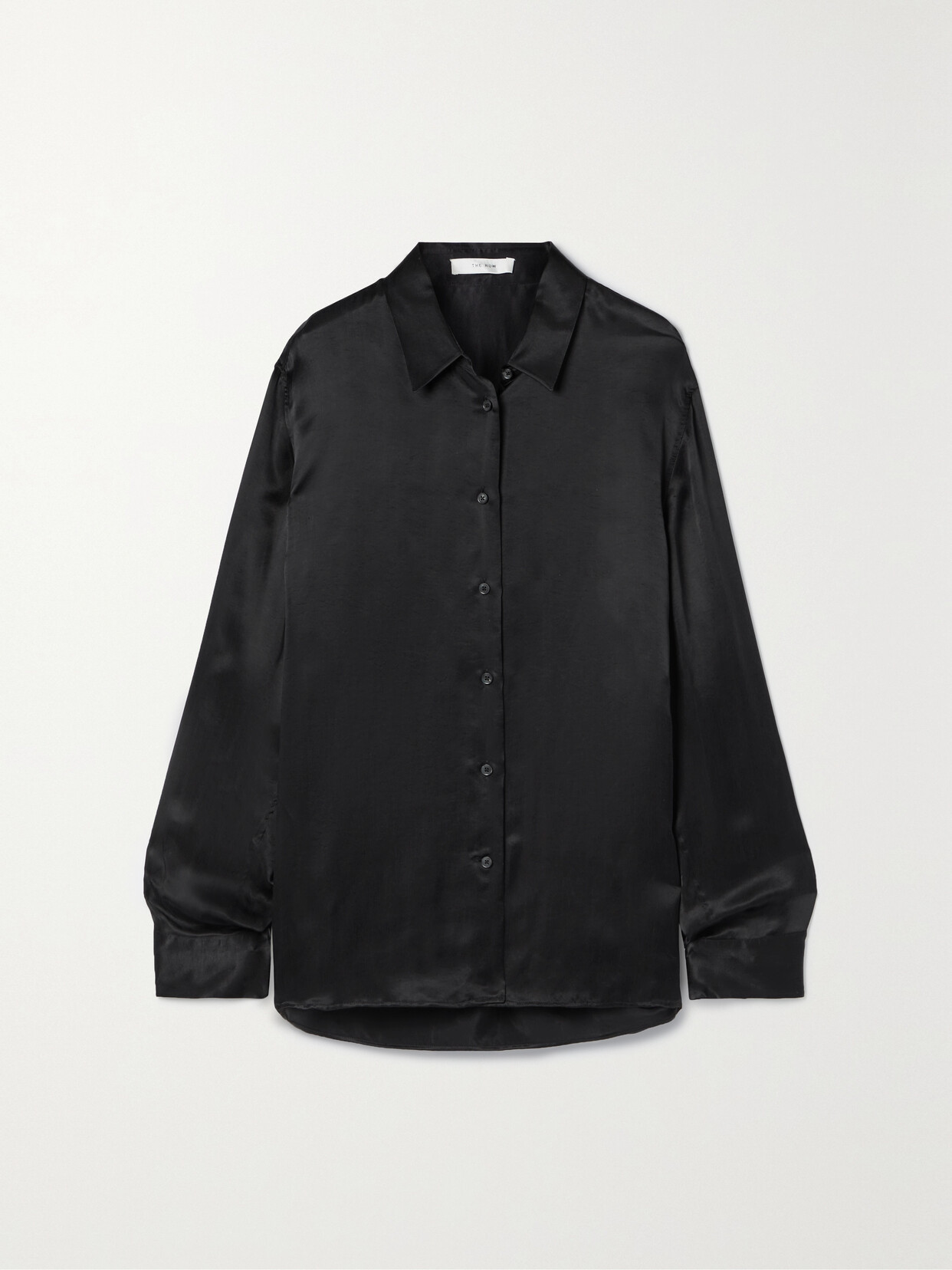 Shop The Row Biel Oversized Satin Shirt In Black