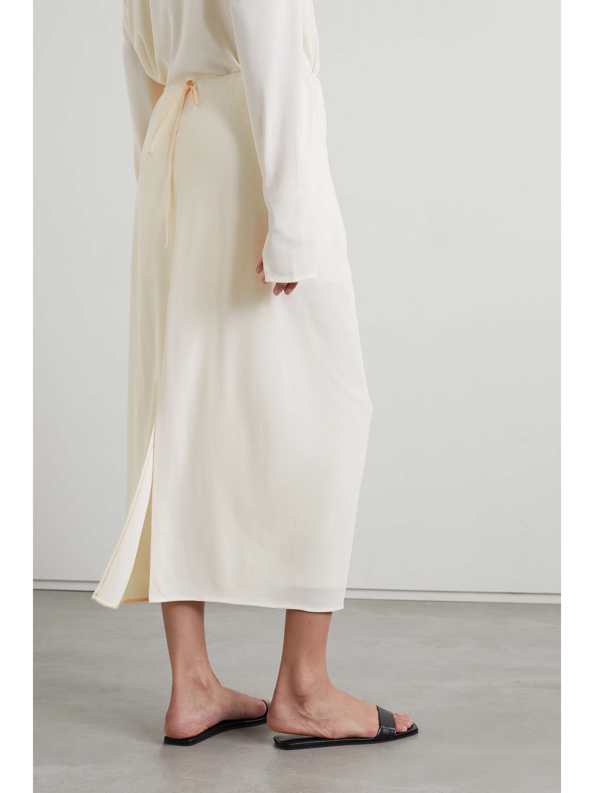 THE ROW Isidro ribbed stretch-jersey midi skirt
