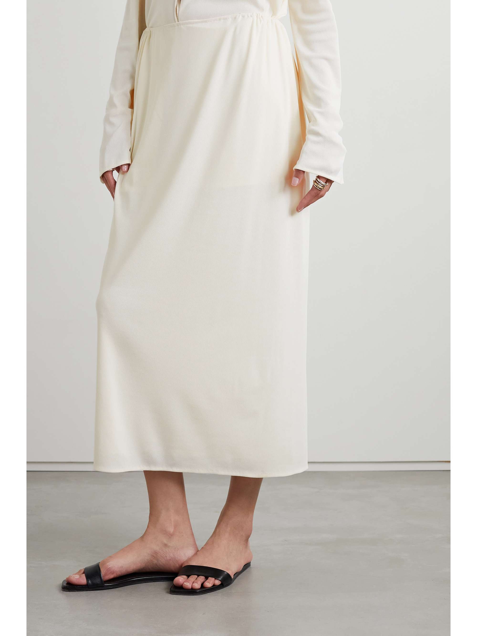 THE ROW Isidro ribbed stretch-jersey midi skirt