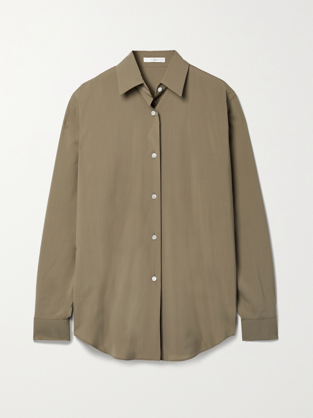 The Row Blaga Wool Shirt In Tof Toffee