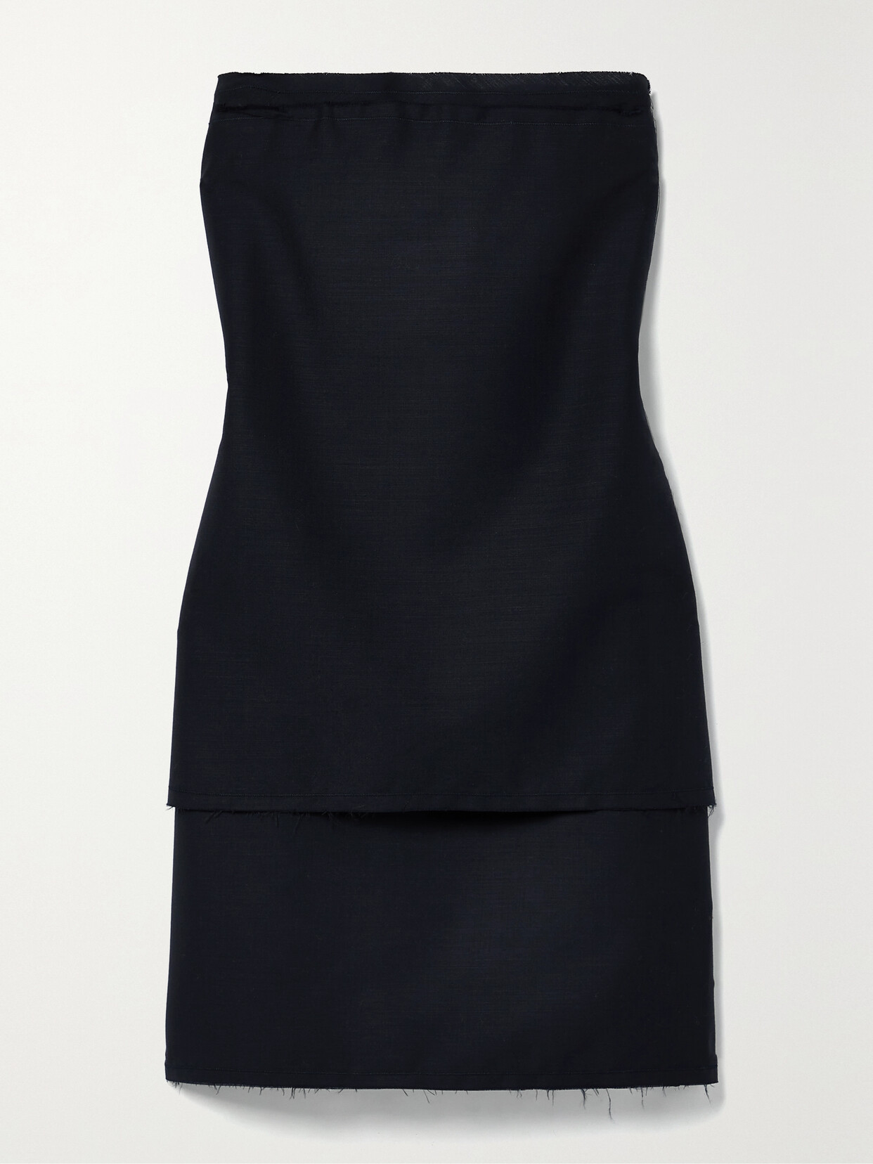 The Row - Bergliot Strapless Wool And Mohair-blend Mini Dress - Black