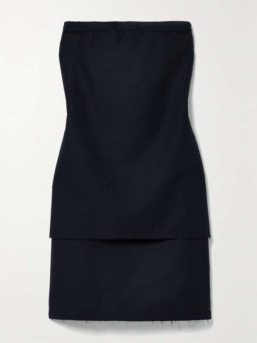 The Row Bergliot Strapless Wool And Mohair-blend Mini Dress