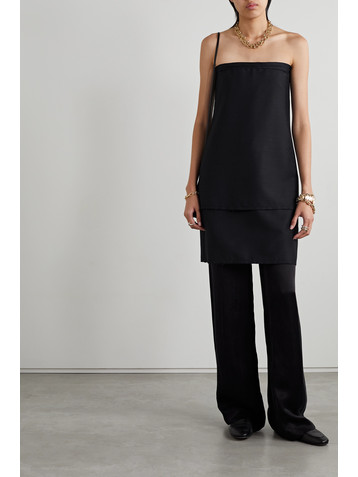 The Row Bergliot strapless wool and mohair-blend mini dress