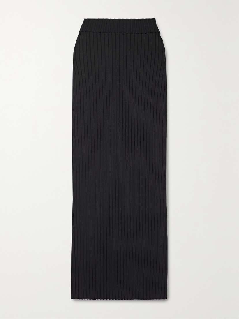 The Row — Moss ribbed silk maxi skirt