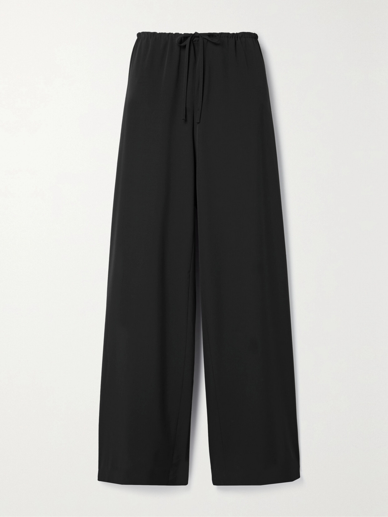 The Row Barrie Wool-crepe Wide-leg Trousers In Black