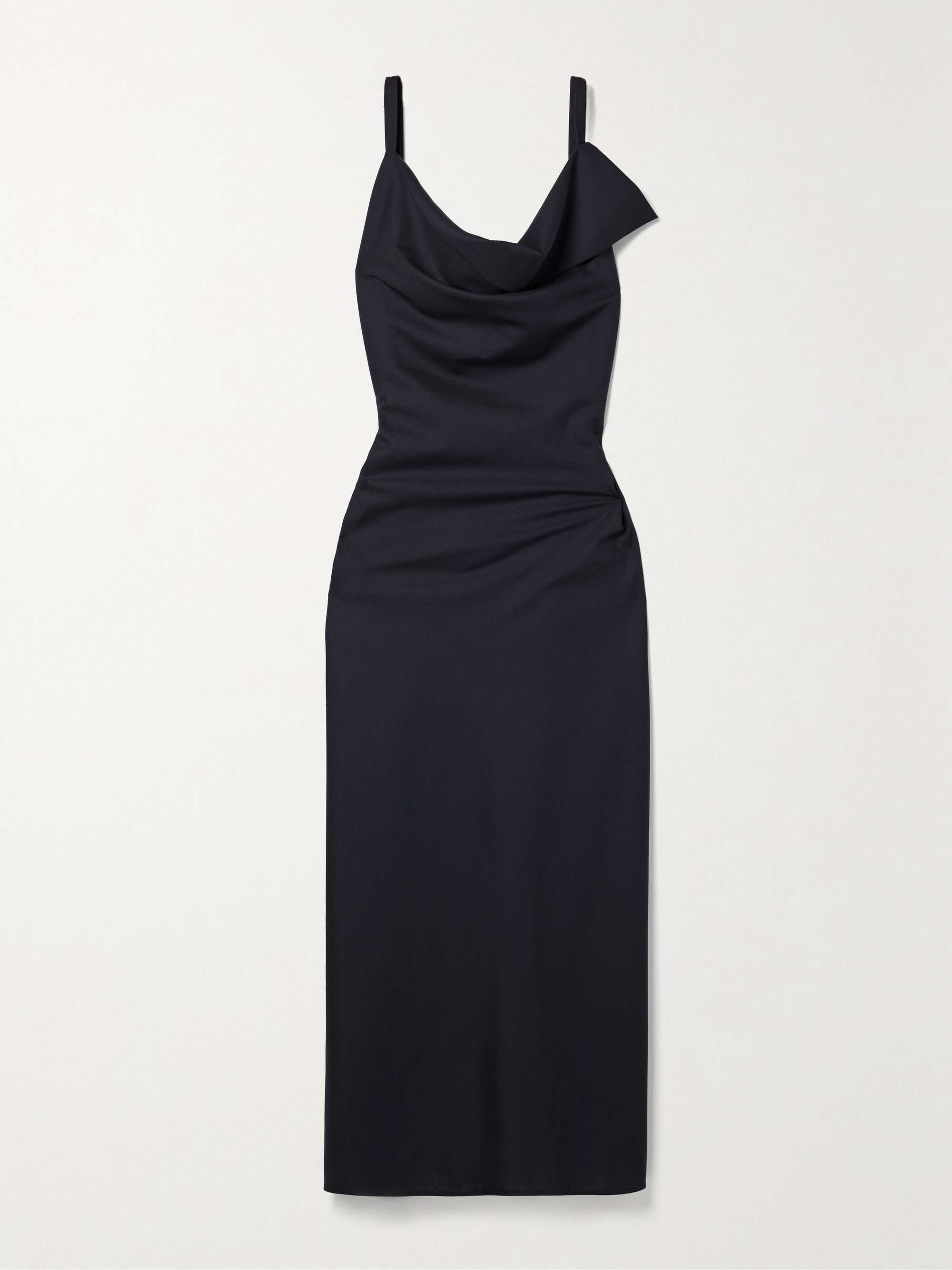 THE ROW Berna draped open-back wool midi dress | NET-A-PORTER