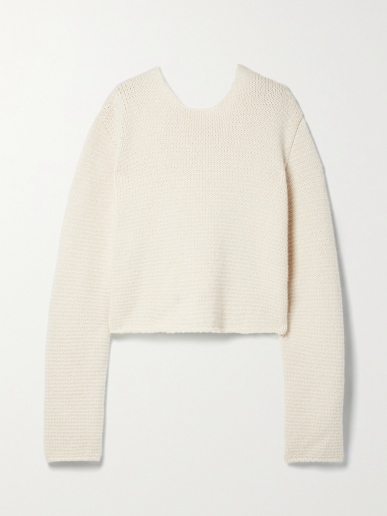 The Row Iri Cropped Cashmere Sweater In White