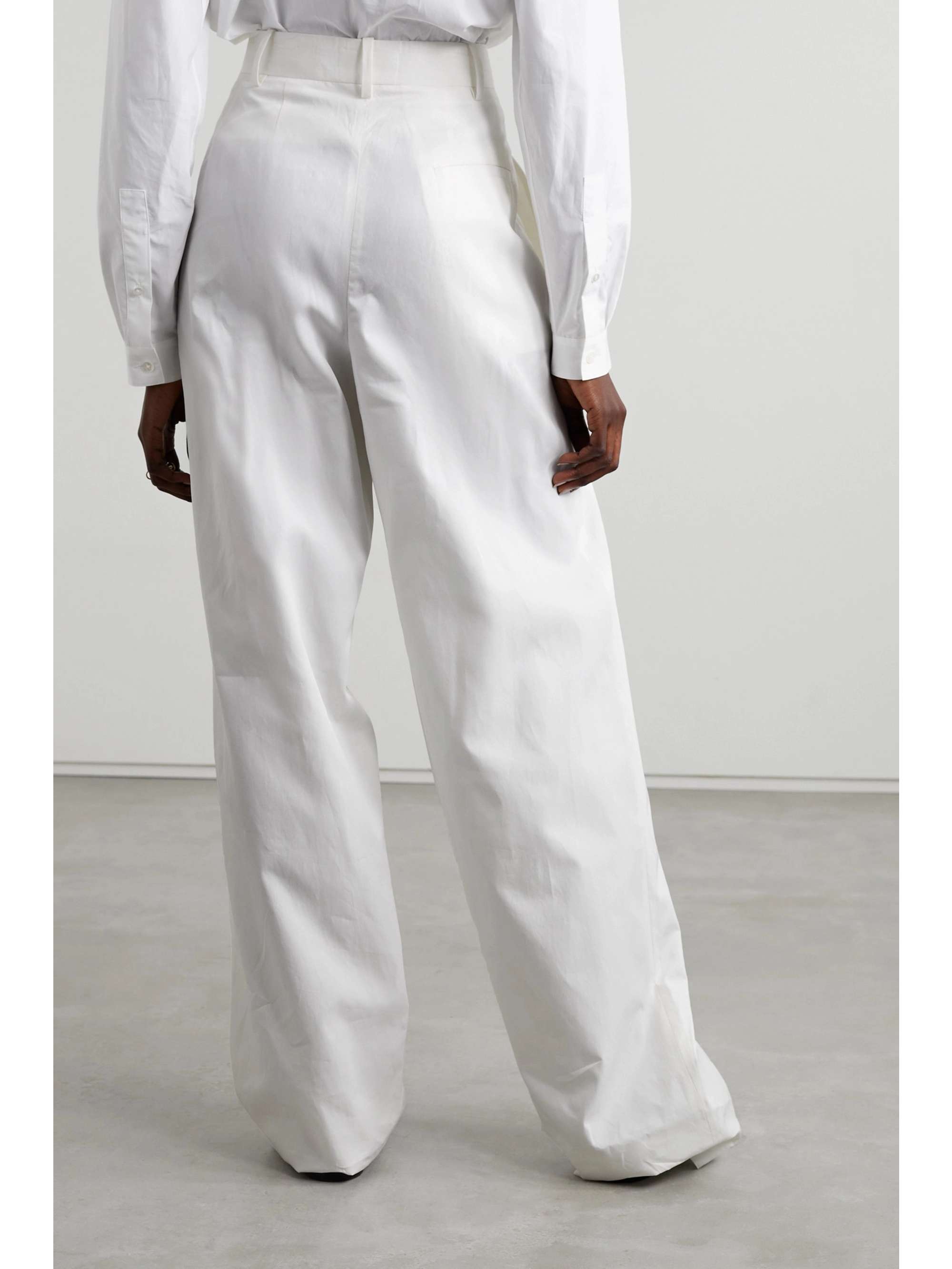 THE ROW Bufus pleated cotton-poplin straight-leg pants | NET-A-PORTER