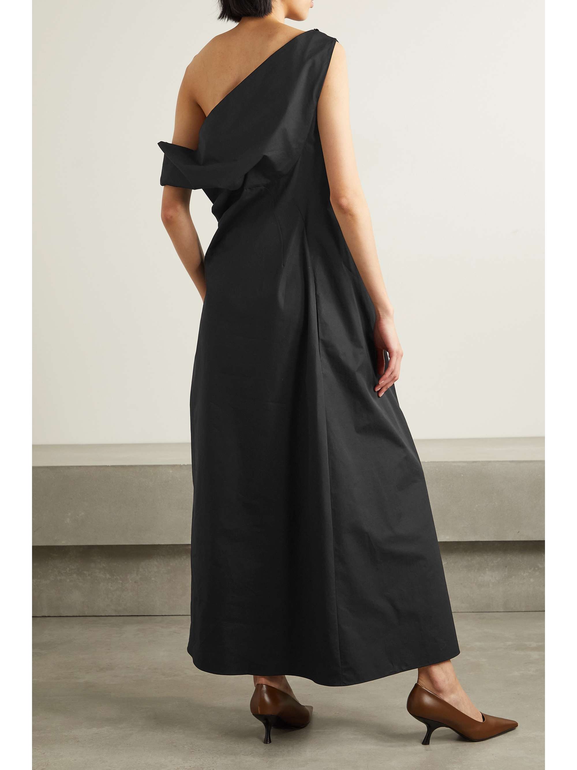 THE ROW Bamaris one-shoulder draped silk-crepe maxi dress