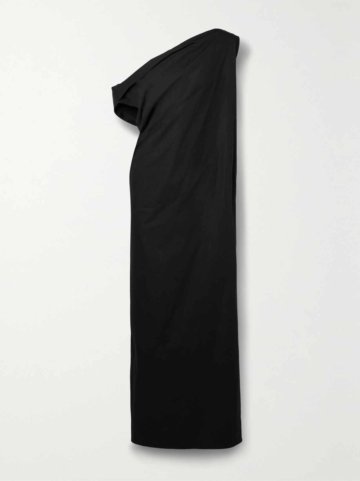 The Row - Bamaris One-shoulder Draped Silk-crepe Maxi Dress - Black