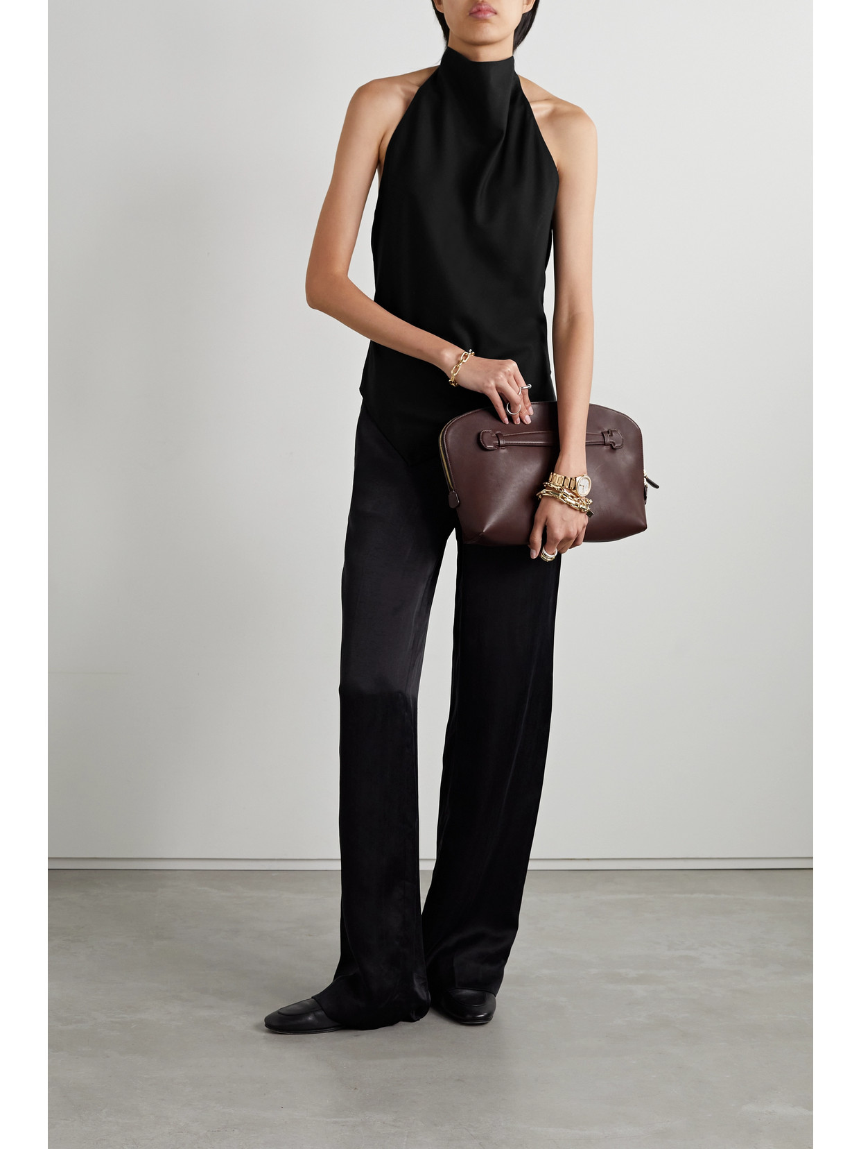 Shop The Row Bence Wool Halterneck Top In Black