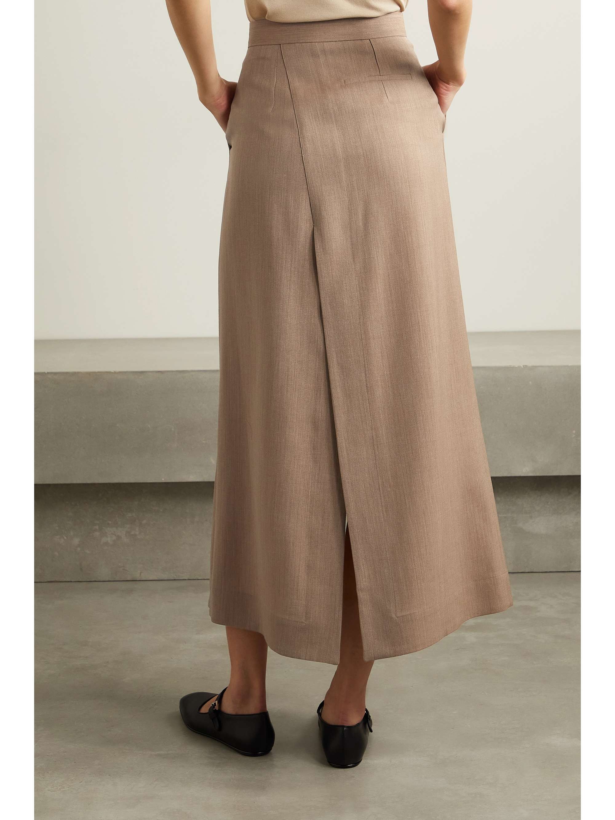 THE ROW Barlow wool midi wrap skirt