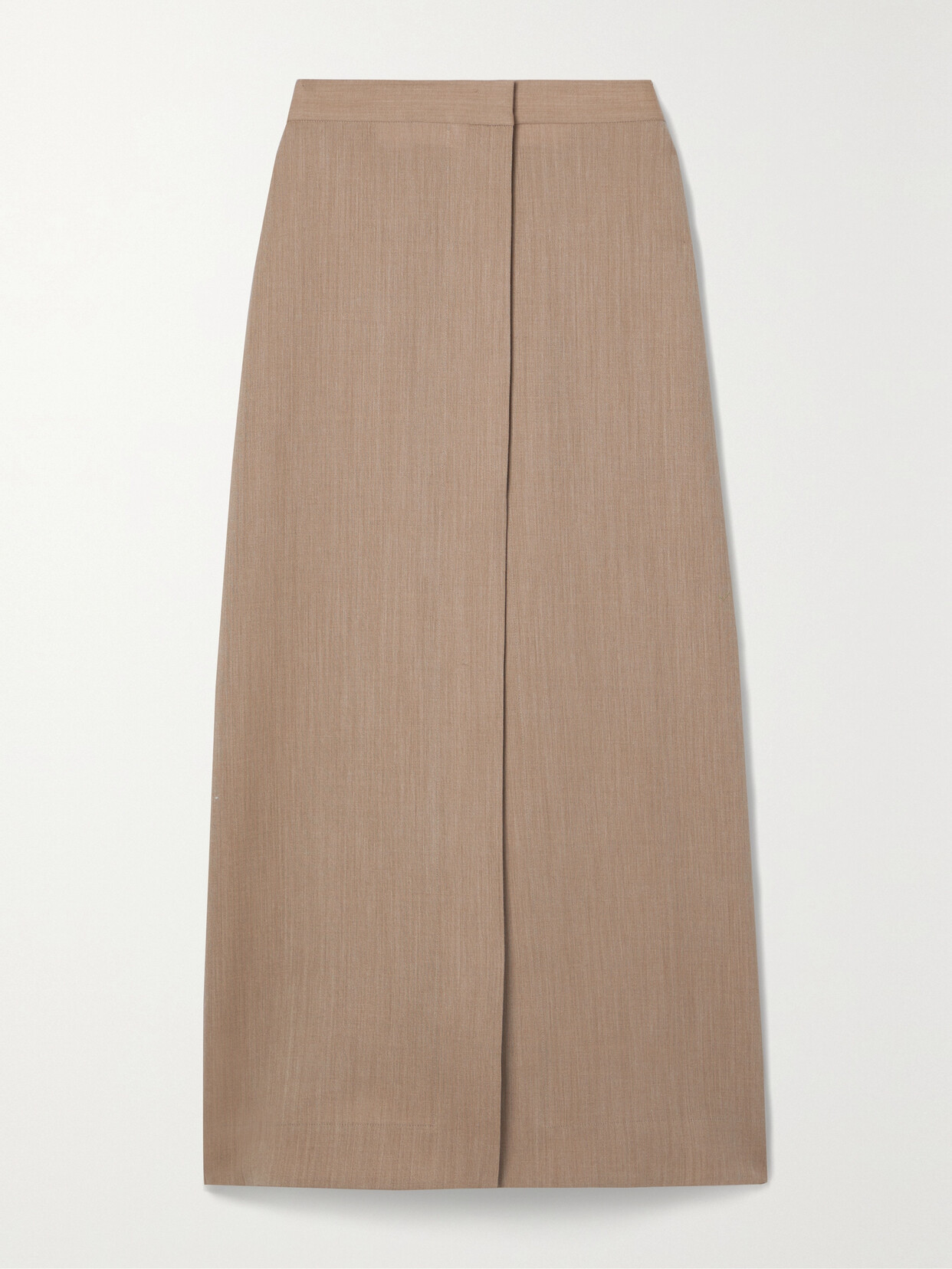 The Row Barlow Tailored Wool Maxi Skirt In Gray